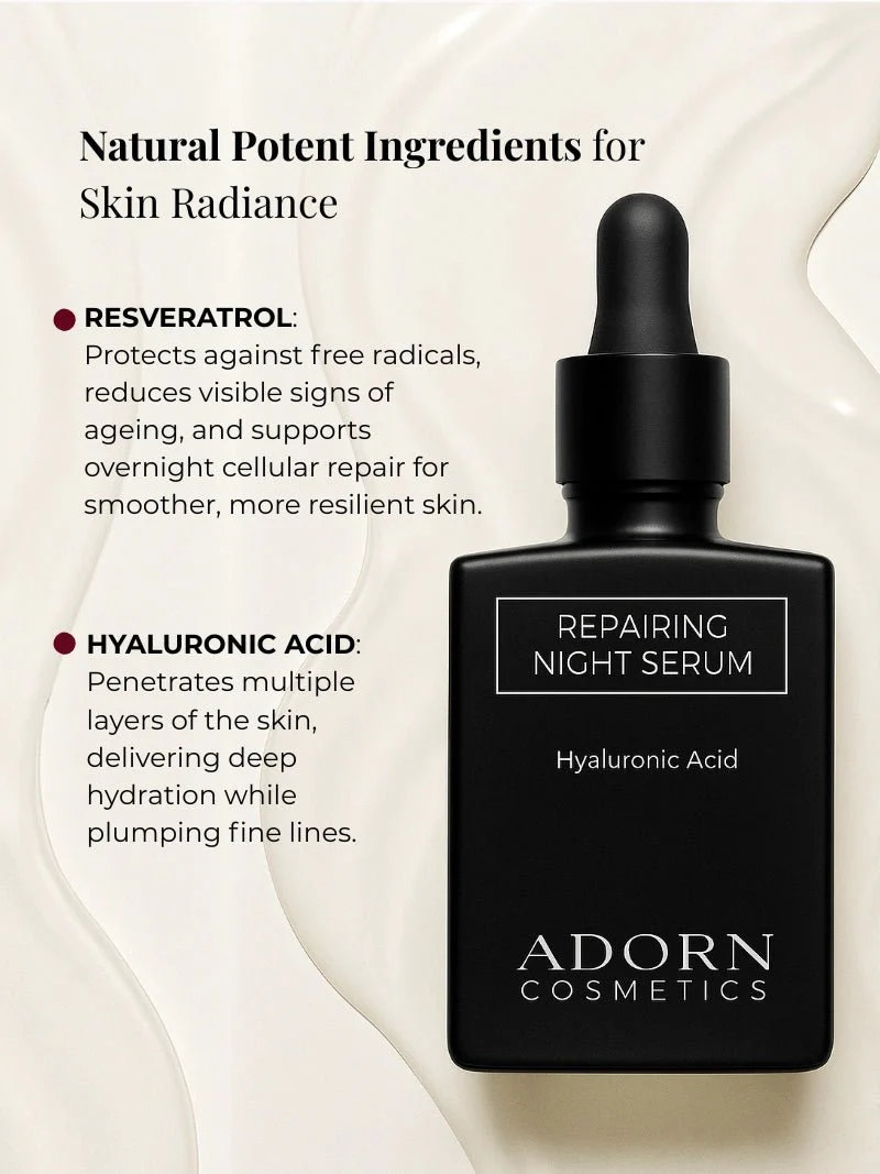 Hyaluronic Acid Natural Night Repair Serum | Refillable - Image 3
